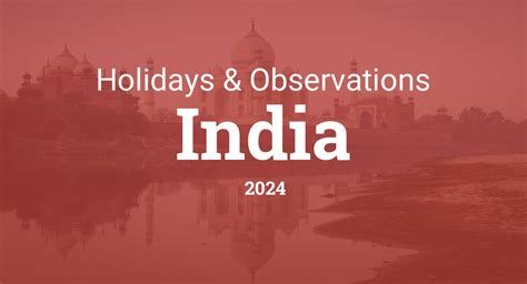 Holidays And Observances In India In 2024