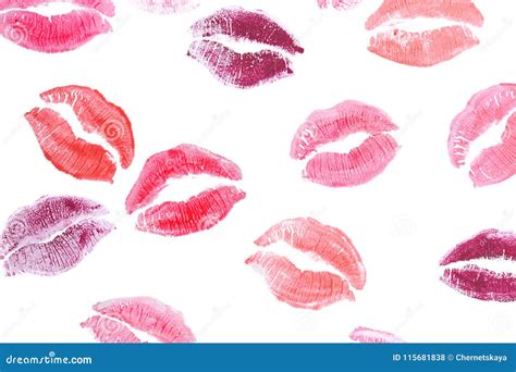 Lipstick Kiss Marks Isolated Stock Photo Image Of Marks Kiss