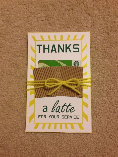 While spending time with him is what matters most, making him a diy father's day card is that cherry on top. Veteran's Day Gift Card Appreciation "Thanks a Latte for your service" | Veterans day gifts ...