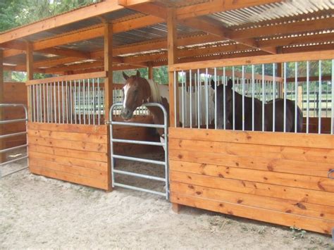 Are diy barn kits designed to require less work to build than a typical barn kit. These stalls are now a open shelter | Horse barn ideas ...