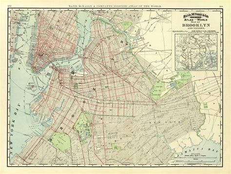 Map Of Brooklyn Old Map Of Brooklyn Old Map Giclee Print Etsy