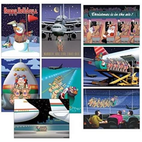 Stonehouse Collection Airplane Christmas Card Variety Pack 24 Cards