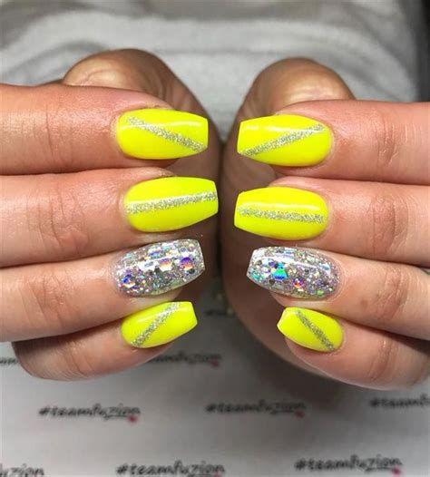 Day 169 Neon Yellow Nail Art Yellow Nails Design Yellow Nails