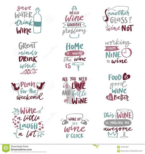 Wine Love Alcohol Drink Phrases Lettering Text Phrases ...