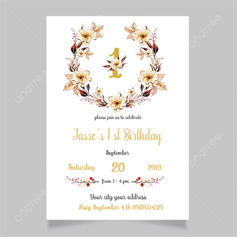 1st Birthday Invitation Templates Template Download On Pngtree