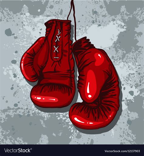 Retro Boxing Gloves In Red Royalty Free Vector Image