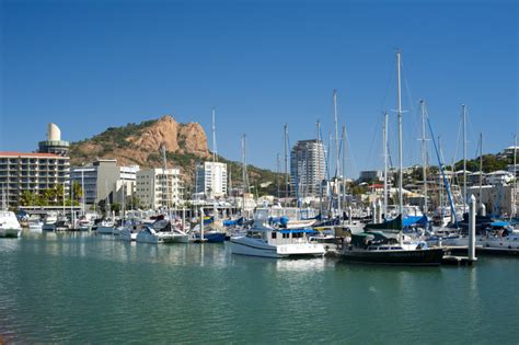 It is an appealing place for locals and a great jumping off point for visitors. Boats moored in Townsville marina, Queensland - Dawson ...