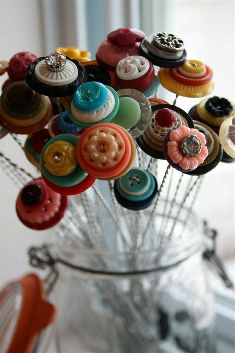 Pin By Curly And Nibs On Flowers Handmade Button Flowers Diy Buttons