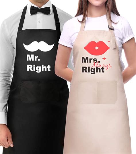 Ubrand Couple Aprons For Cookinghis And Hers Funny Apronmr Mrs 2 Piece Apron Setengagement