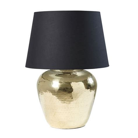 Trouvez abat jour metal sur 2ememain ✅ avantageux pour tout le monde. Lampe en métal doré et abat-jour noir Zimba | Maisons du Monde