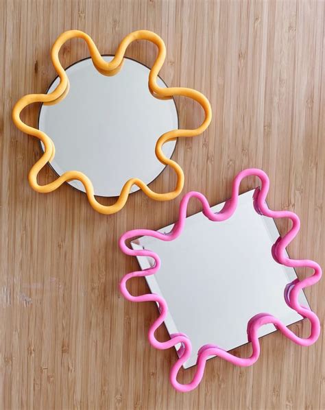 Diy Polymer Clay Mirror — Always And Whatever In 2022 Squiggly Mirror