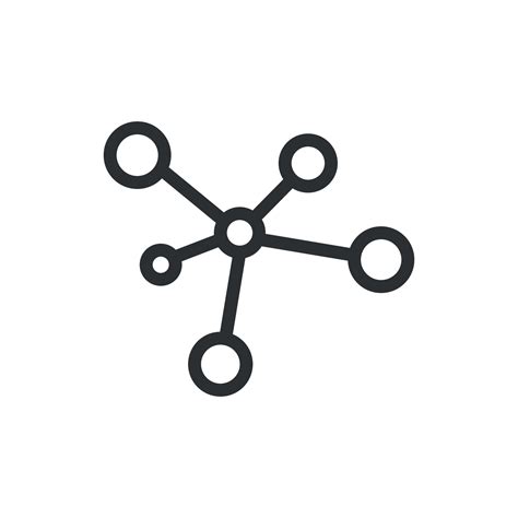 Hub Network Connection Line Vector Icon On White Background Free Vector