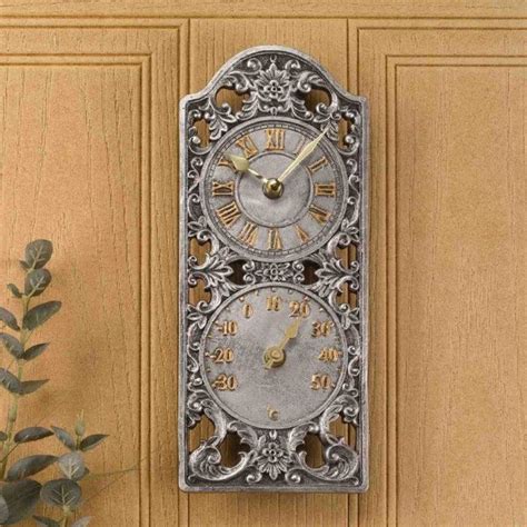 Ornate Wall Clock And Thermometer By Garden Selections