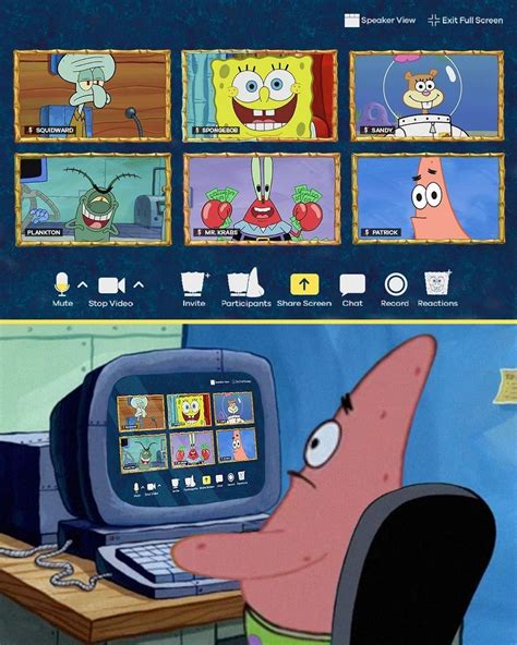 An Image Of Spongebob On The Computer Screen