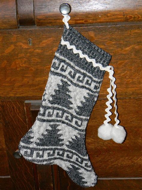 Recycled Sweater Christmas Stocking Restyled Junk Christmas