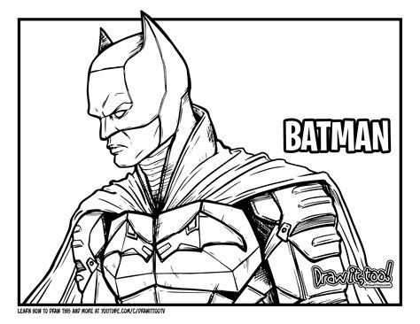 How to Draw BATMAN (The Batman 2022) Drawing Tutorial - Draw it, Too!