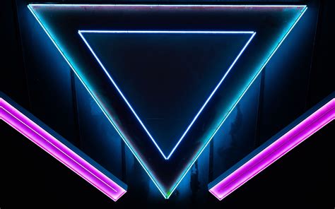 Free for commercial use high quality images Download wallpaper 3840x2400 neon, shape, triangle 4k ...