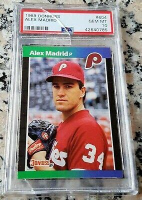 The card front border design pattern of the factory set card fronts is oriented differently from that of the regular wax pack cards. ALEX MADRID 1989 Donruss RARE ERROR Rookie Card RC PSA 10 © 1988 Leaf Inc. HOT | eBay