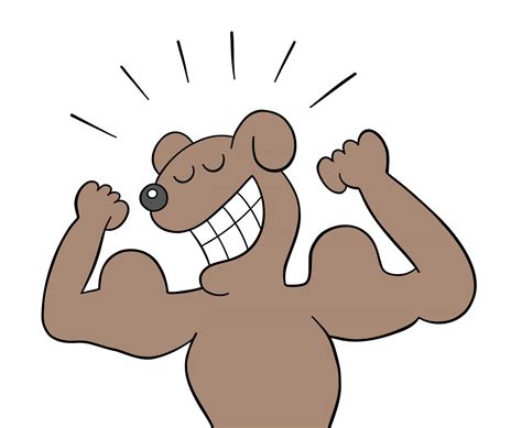 Cartoon The Dog Is Very Strong And Shows Biceps Vector Illustration