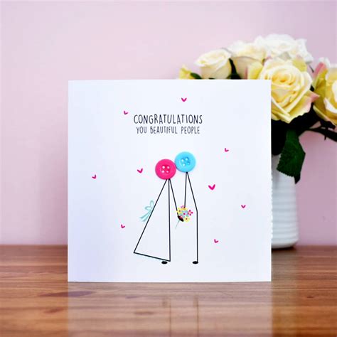 Is writing out a wedding card giving you a serious case of writer's block? wedding congratulations button card by mrs l cards | notonthehighstreet.com