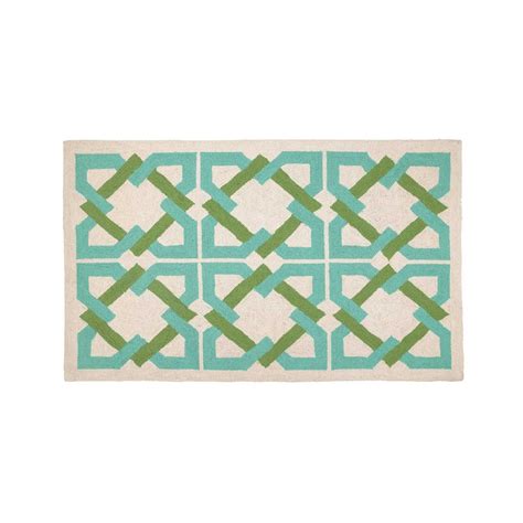 Trina Turk Geometric Tile Rug Bluegreen Rugs Living Tile Rug