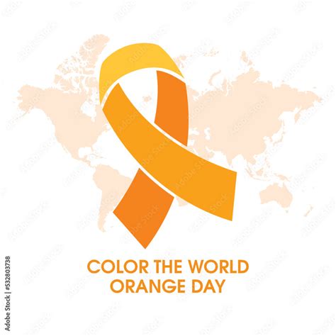 Color The World Orange Day Vector Crpsrsd Awareness Ribbon Icon