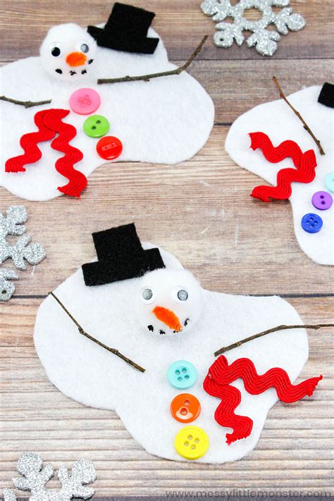 Melting Snowman Craft A Fun Winter Craft For Kids Messy Little Monster