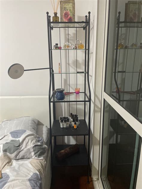 Ikea Glass Shelf RÖnnskÄr Black Furniture And Home Living Furniture