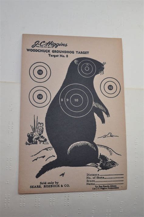 Vintage J C Higgins Woodchuck Groundhog Target Paper Target Etsy