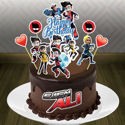 Ejen Ali Cake Topper Kek Many Design Cake Decor Happy Birthday Shopee