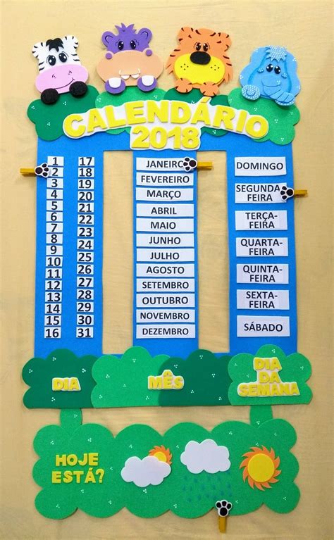 Calendário Safári De Eva Para Sala De Aula Classroom Calendar
