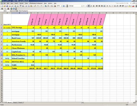 Excel Bill Tracker Emmamcintyrephotography Com Spreadsheet For Tracking