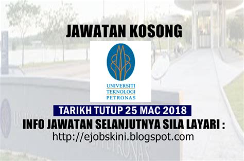Mac 09, 2018 jabatan imigresen malaysia, jawatan kosong, kerajaan, kerjaya. Jawatan Kosong Universiti Teknologi PETRONAS (UTP) - 25 ...