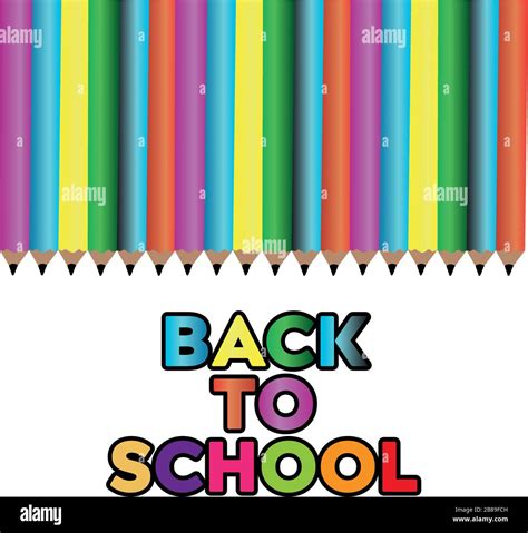 Back To School Vector Banner Design With Colorful Pencil Vector