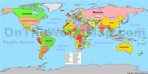 World Map With Only Country Names United States Map