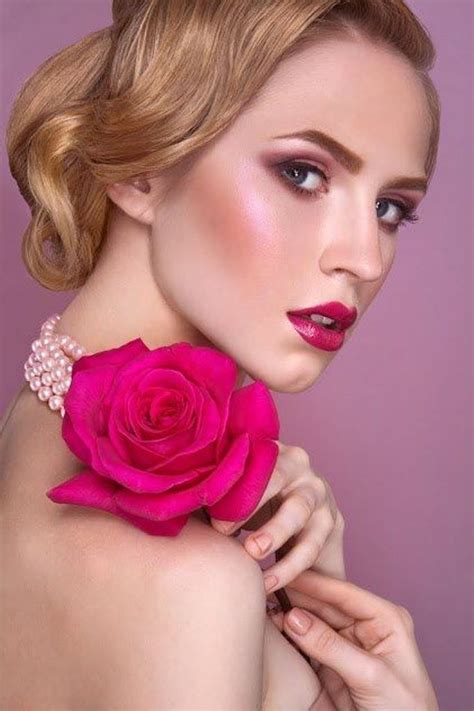 rosy pink pink rose beauty women flower fragrance bright makeup isnt she lovely little