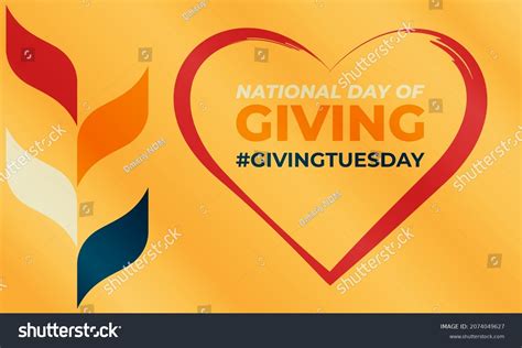 National Day Giving Givingtuesday Encourages Giving Stock Vector