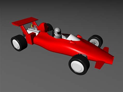 F1 Race Car Cartoon 3d Model 3ds Max Files Free Download