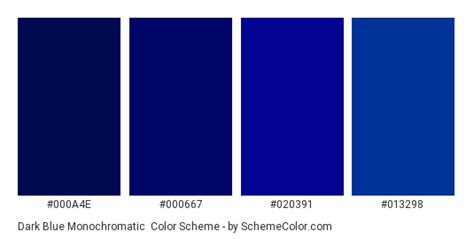 Dark Blue Monochromatic Color Scheme Blue