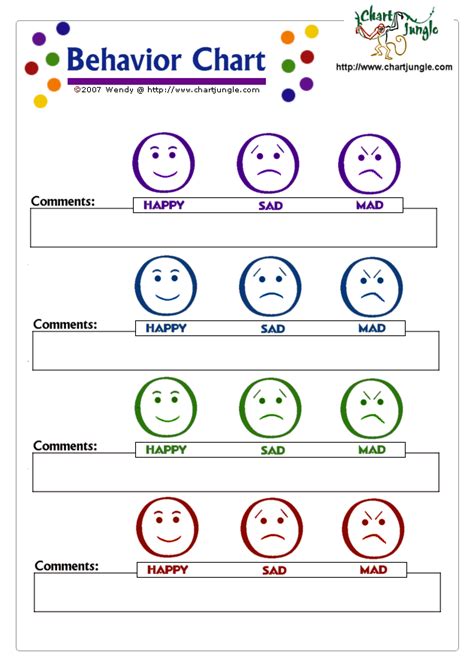 Printable Smiley Faces Behavior Chart