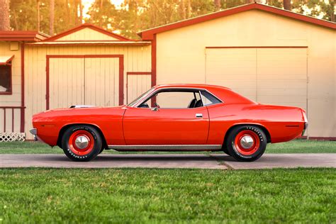 1970 Plymouth Hemi Cuda Muscle Classic Old Retro Red Usa