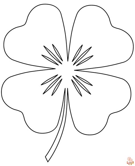 Four Leaf Clover Coloring Pages Printable Free And Easy Coloring
