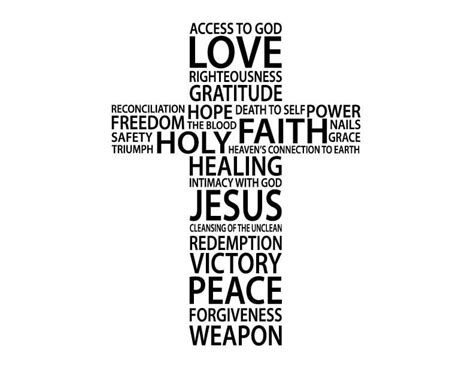 Cross Collage Christian Words Love Faith Hope Peace Etsy Canada