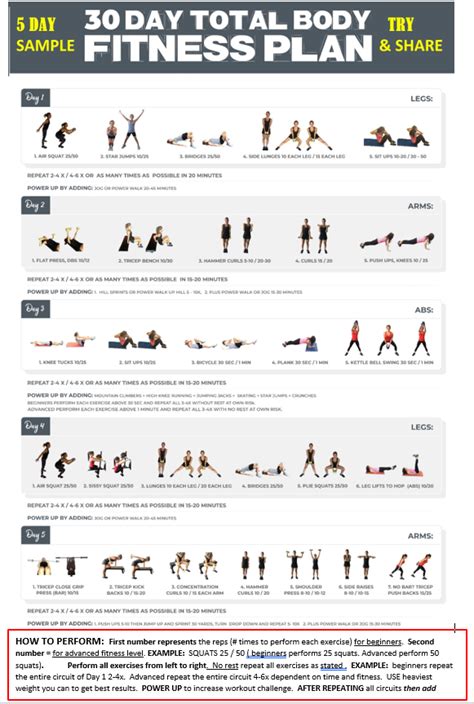 5 Day Total Body Home Workout Plan For Women Home Boxing Workouts Total Body Workouts For Women
