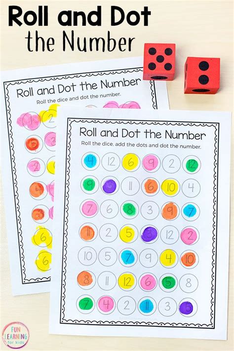 Roll And Dot The Number Math Activity Printable Preschool Math Games Kindergarten Math