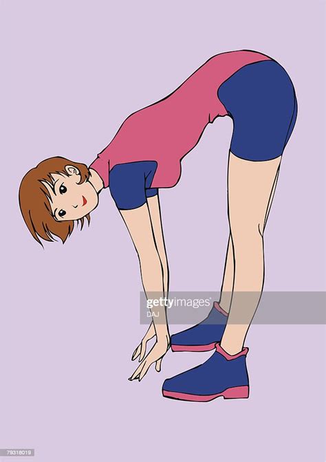 Woman Bending Over Stretching Side View Illustration Getty Images