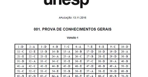 O prazo foi aberto um dia após a divulgação dos gabaritos no site da. G1 - Unesp 2017: veja o gabarito da 1ª fase - notícias em ...