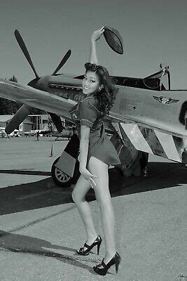 WW Famous PinUp P Sexy Girl War Photo Aviation Plane Airplane X Z