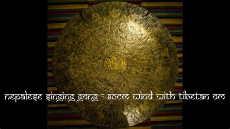 Nepalese Singing Gong 80cm Wind With Tibetan Om Silence In Sound