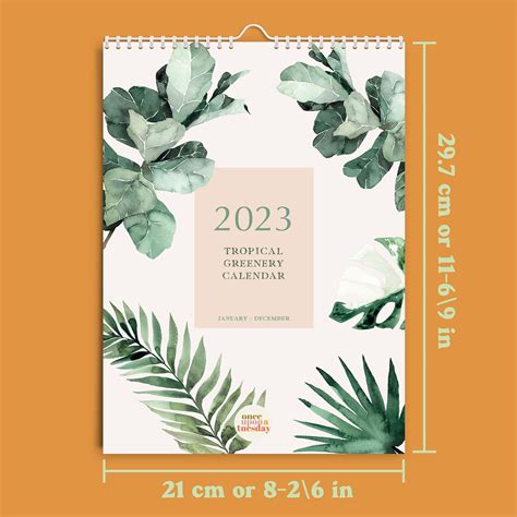 2023 Botanical Wall Calendar 12 Month Hanging Calendar Etsy Australia